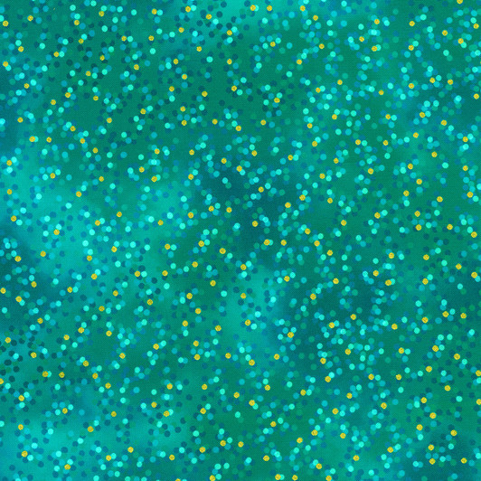Robert Kaufman - Mixed Metallics - Dots w/Gold Metallic Dots, Teal