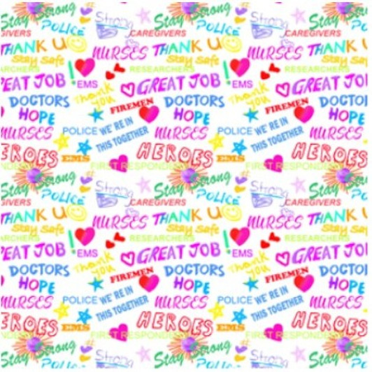 Sykel - Nurse/Fire Fighter/Heroes - Thank-You to Our Heroes Words, White