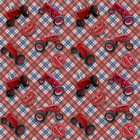 Sykel - Farmall - Tractors Tossed on Plaid, Red