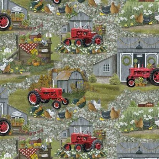 Sykel - Farmall - Tractors Scenic with Barns, Multi