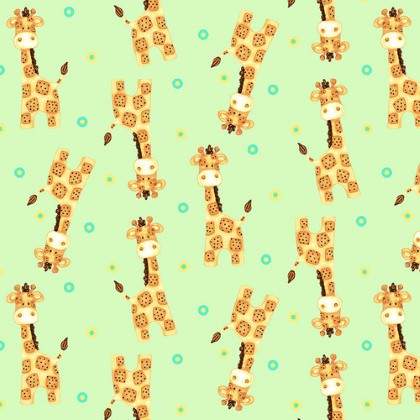 A.E. Nathan - Comfy Flannel Prints - Spot The Giraffe, Green