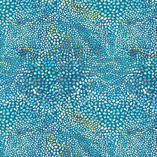 Benartex Traditions - Under The Sea - Bubbly Trails, Turquoise