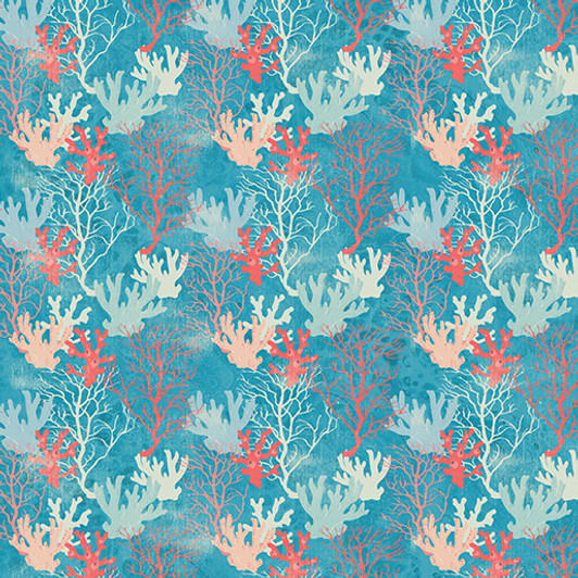 Benartex Traditions - Under The Sea - Coral Reef, Turquoise