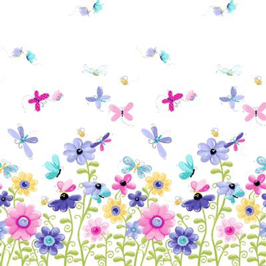 Susybee - Flutter The Butterfly - Double Border, White