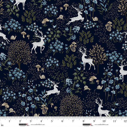 Studio E - Ashdown Forest - Deer Scenic, Midnight Blue