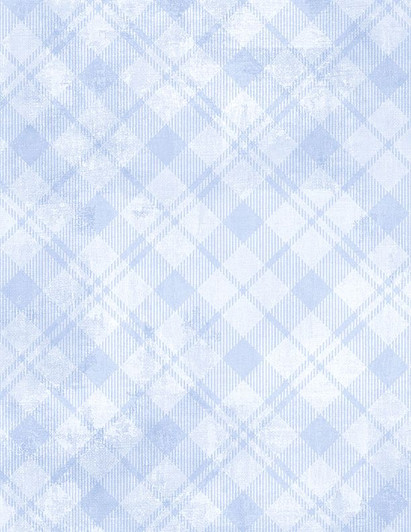 Wilmington Prints - Essentials Dry Brush Checks Dots Plaid - Plaid, Pale Blue