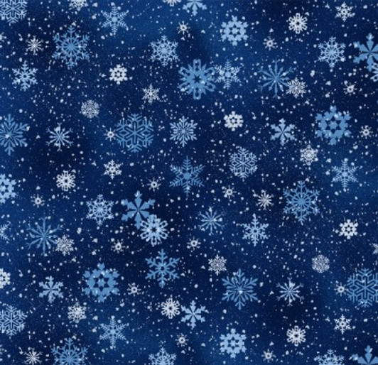 Elizabeth Studio - Landscape Medley - Snowflakes, Night Blue