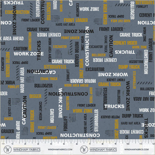 Windham Fabrics - Diggers & Dozers - Caution: Work Zone, Workwear