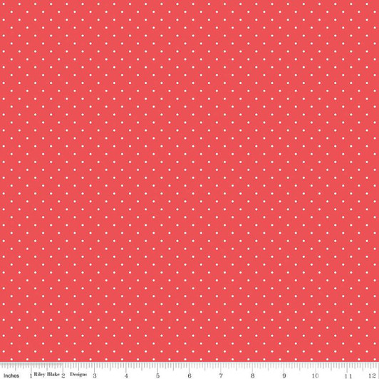 Riley Blake - Designer Flannel - Dots, Red