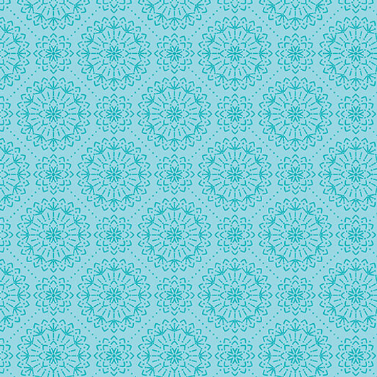 Benartex Traditions - Among the Wildflowers II - Meadowsweet, Aqua