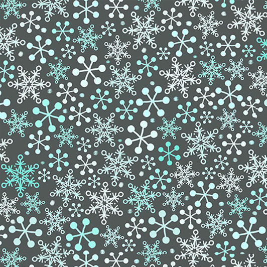 Quilting Treasures - Gnome For The Holiday - Snowflakes, Slate