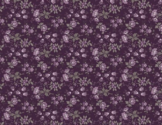 Wilmington Prints - Blackberry Bramble - Small Floral, Purple