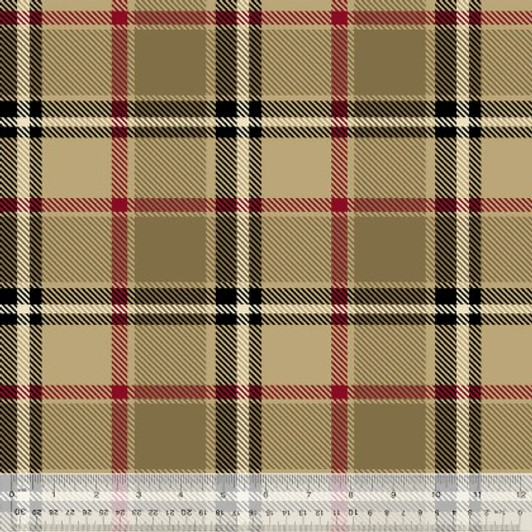 Windham Fabrics - Winter Fleece Print - London Plaid, Camel