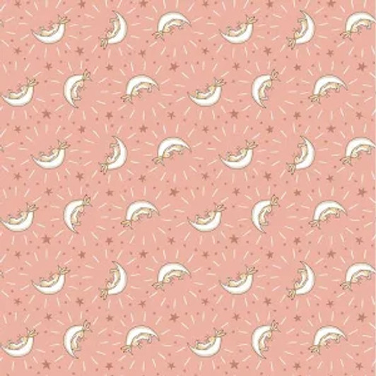 Clothworks - Flannel - Guess How Much I Love You 2024 - Bunny Moons, Coral