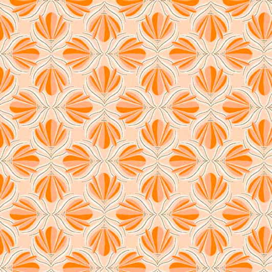 Quilting Treasures - Serenade - Hourglass Flowers, Peach