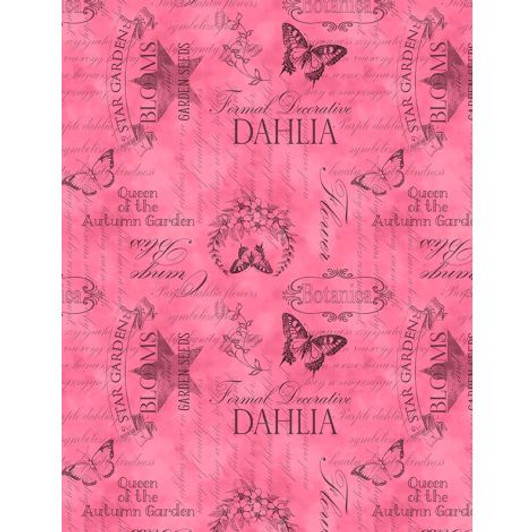 Wilmington Prints - Dahlia Botanica - Ephemera, Pink