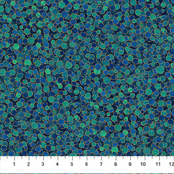 Northcott - Shimmer Basics - Multi Dot, Lagoon
