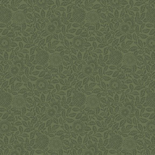 Marcus Fabrics - Wild Flowers - Flower Field, Hunter