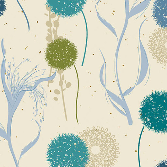 Benartex Artistry - Wishflower - Wishing Field, Blue