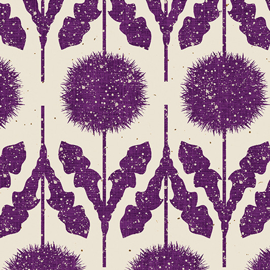 Benartex Artistry - Wishflower - Wishflower Border, Purple