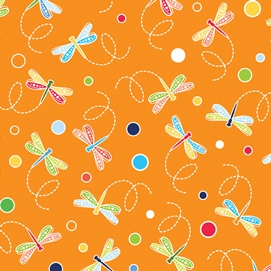 Kanvas Studio - Rainforest Glow - Dragonflies & Dots, Orange