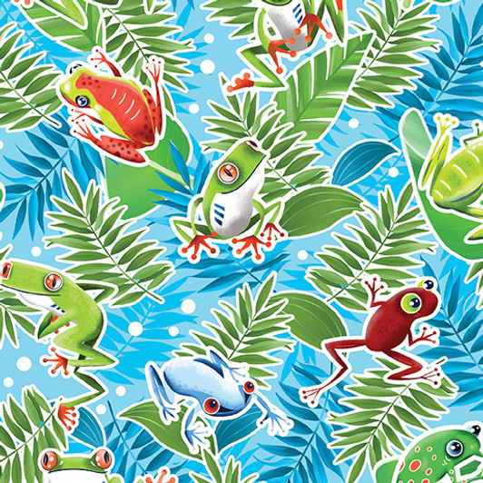 Kanvas Studio - Rainforest Glow - Frog Rainforest, Light Turquoise
