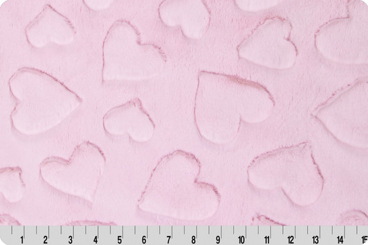 Shannon Fabrics - Embossed Cuddle - Heart, Blush