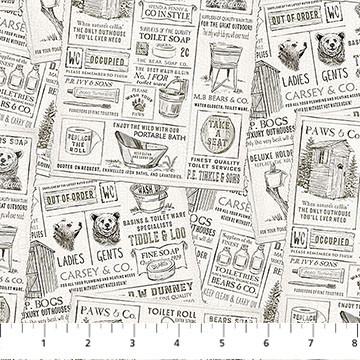 Northcott - Bear Necessities - Bear News, Cream