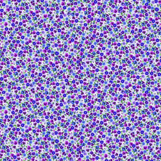 Timeless Treasures - Pansy Perfection - Tiny Pansy Floral, Multi