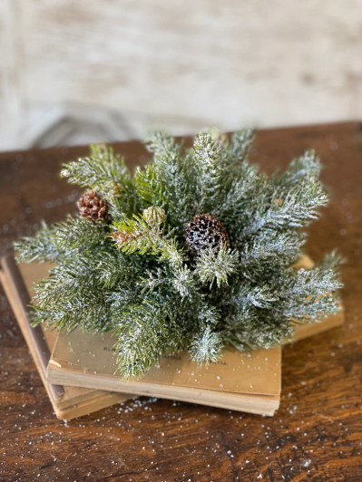 Frosted White Spruce Half Sphere | 8"