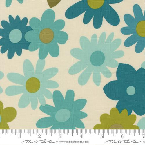 Moda - Happy Daze - Blooming Floral, Aqua