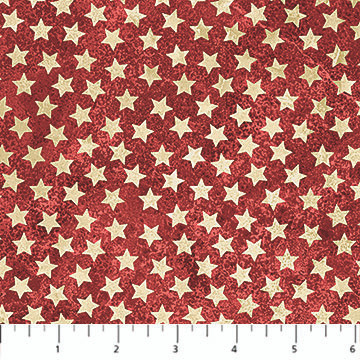 Northcott - Stonehenge America 250 - Stars, Red/Beige