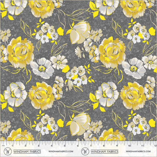 Windham Fabrics - Verona - Fiori, Grey