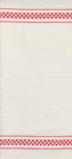 Moda - Rosie Toweling - 16" Hemmed Edge - Waffle Check, Cream/Red