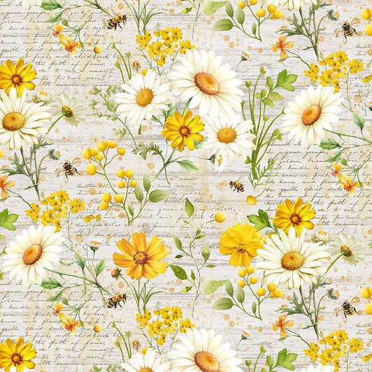 Timeless Treasures - You Are My Sunshine - Daisies & Sunflowers, Beige