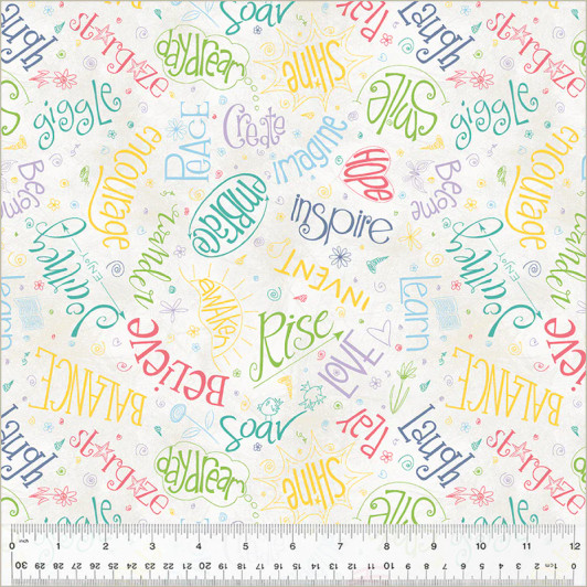 Windham Fabrics - Noteworthy - Aspirations, Ivory