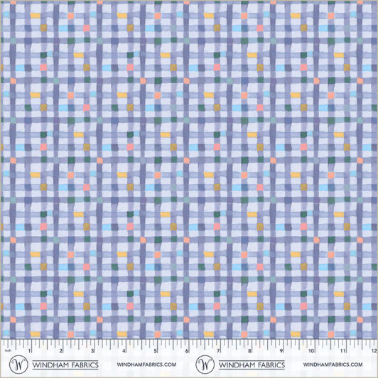 Windham Fabrics - Cats Around Town - Pawsome Plaid, Cornflower