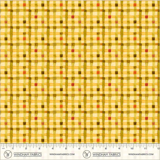 Windham Fabrics - Cats Around Town - Pawsome Plaid, Mellow Yellow