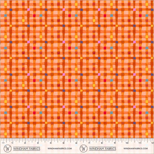 Windham Fabrics - Cats Around Town - Pawsome Plaid, Poppy