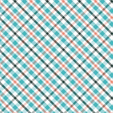 Quilting Treasures - Dahlias At Dusk - Diagonal Check, Multi