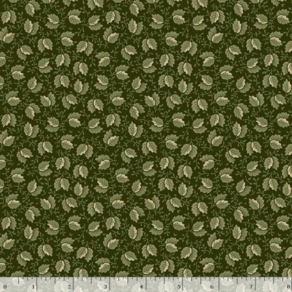 Marcus Fabrics - Canton Quilting Circle - Tossed Leaves, Green