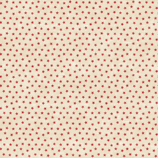 Northcott - American Heartland - Stars, Cream/Red