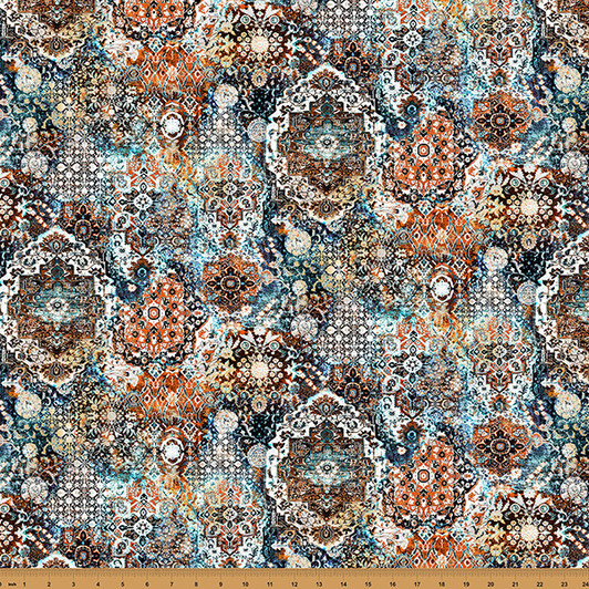 Hoffman California - Petal and Twist - Damask, Rusty