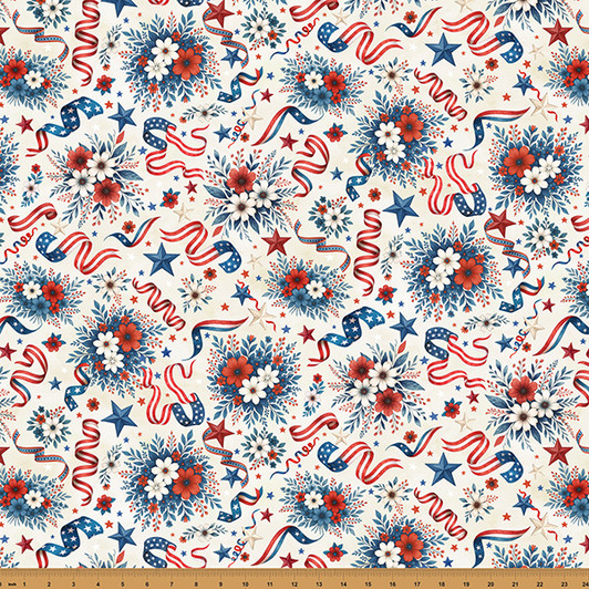 Hoffman California - Red Truck Roadtrip - Flowers & Banners, Ivory