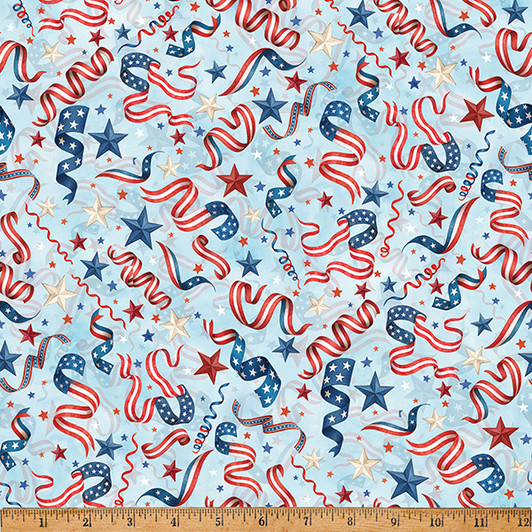 Hoffman California - Red Truck Roadtrip - Patriotic Banners, Baby Blue