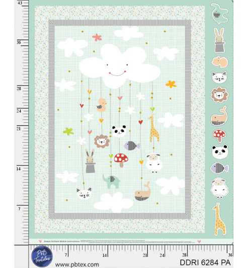 P & B Textiles - Dream Drifters - 36" Panel & DIY Baby Mobile, Multi