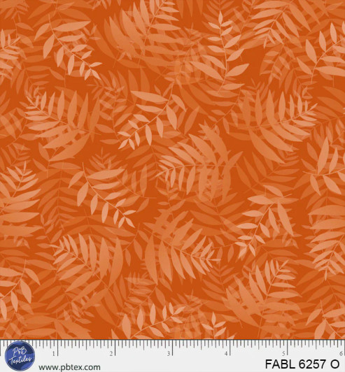 P & B Textiles - Fablewood - Tonal Foliage, Orange