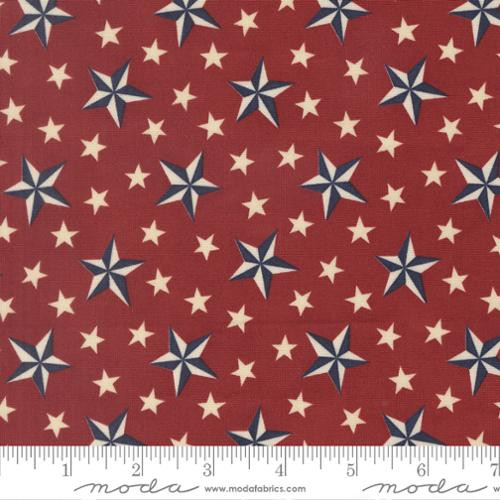 Moda - America 250 Years - Tossed Stars, Brave Crimson