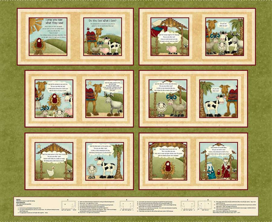 Henry Glass - Little Readers - 36" Do You See What I See? Book Panel, Sage