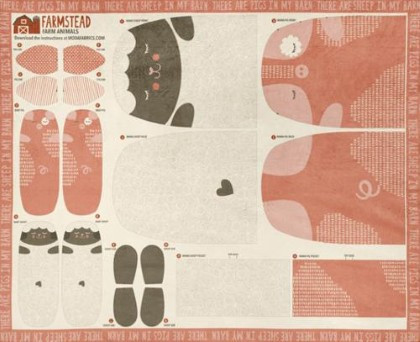 Moda - Quilting Cuddle - Farmstead - 36" Farm Animal Sheep Pig Panel, Multi